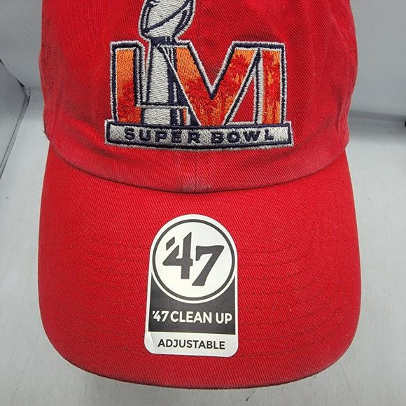 47 Adults Red Super Bowl LVI Clean Up Adjustable Hat Cap Comfort Casual Sports - Picture 5 of 9